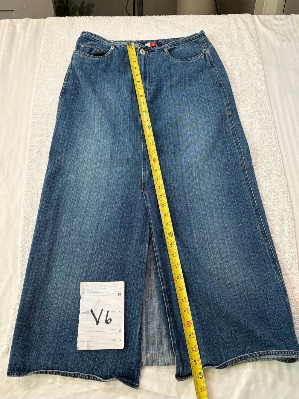 Vintage French Cuff Women's Blue Wide-Leg Denim Jean Skirt size 10